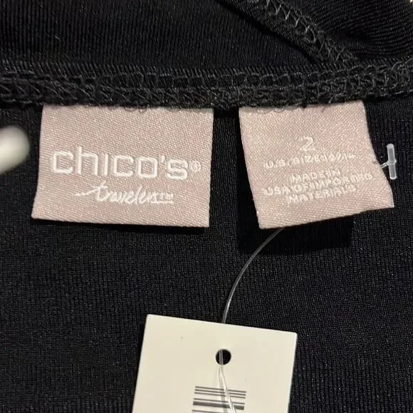 NWT Chico’s Travelers Collection Mixed Media Top size 2 (US 12-14) - Picture 5 of 8